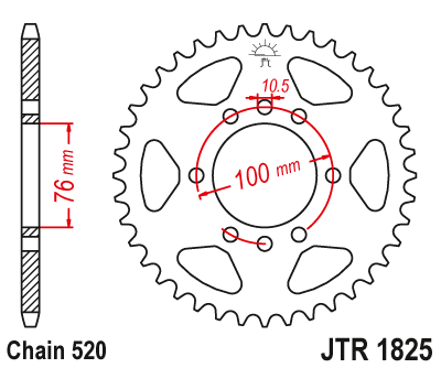 JT SPROCKETS JTR1825.37 (SR41B, 82337jt)
